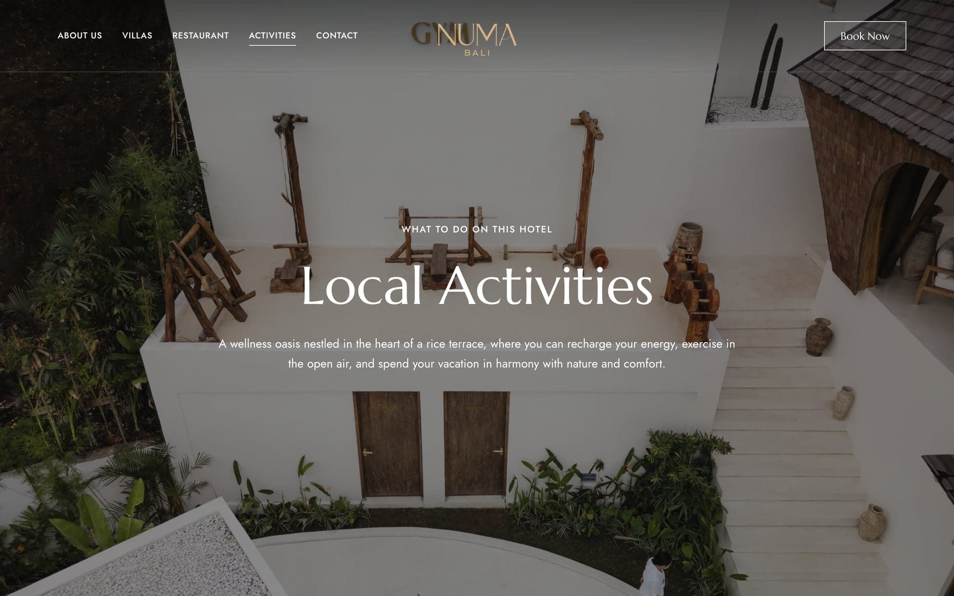 La pagina delle attività di Numa Bali